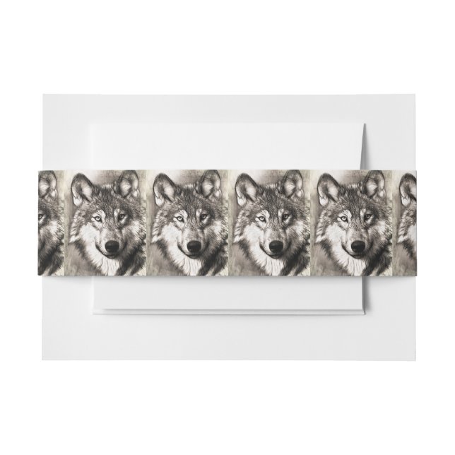 Bandeau De Faire-part Portrait de loup (Devant Example)