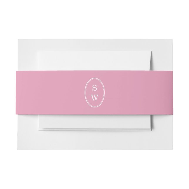 Bandeau De Faire-part Preppy Peony Pink Chic Wedding Belly Band (Devant Example)