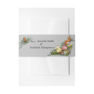 Bandeau De Faire-part Protea - Strelitzia Flower Enveloppe Band