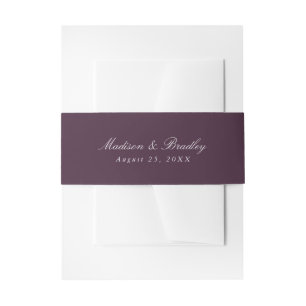 Bandeau De Faire-part Prune Foncé Violet   Mariage