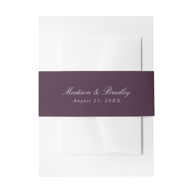 Bandeau De Faire-part Prune Foncé Violet | Mariage (Devant example)