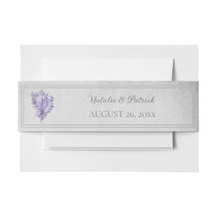 Bandeau De Faire-part Purple Conch Shell Invitation Bande de ventre