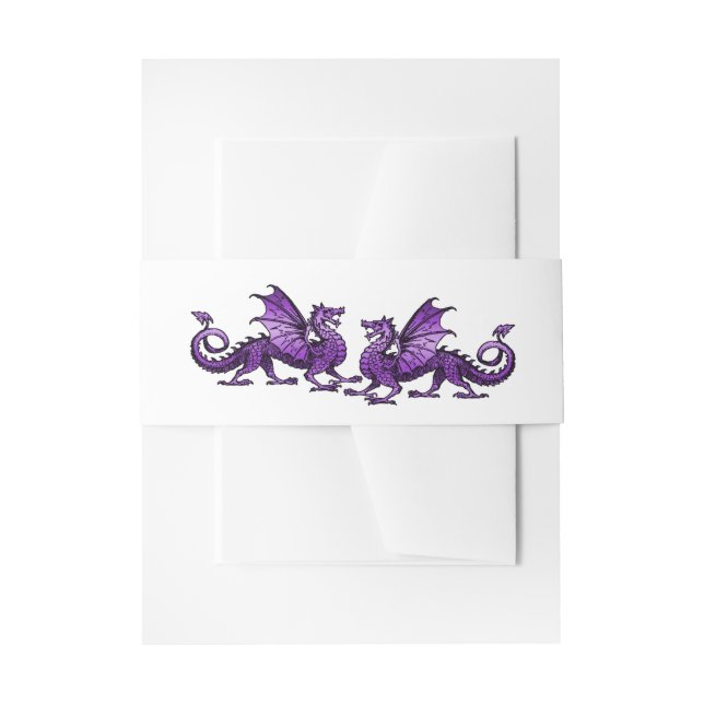 Bandeau De Faire-part Purple Elegant Dragons Mariage Belly Bands (Devant example)