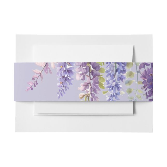 Bandeau De Faire-part Purple lavande aquarelle glycine florale lilas (Devant Example)
