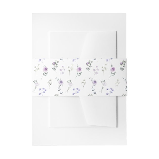 Bandeau De Faire-part Purple Lavender Floral Chic Wedding (Devant example)