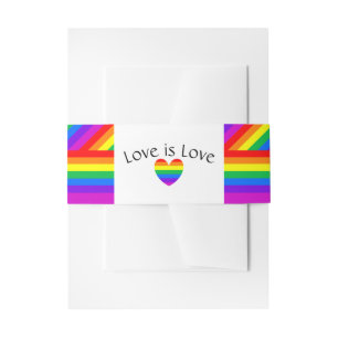Bandeau De Faire-part Rainbow Heart Love is Love Mariage