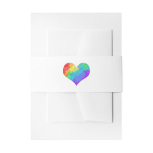 Bandeau De Faire-part Rainbow Paint Heart Lesbian Gay Mariage