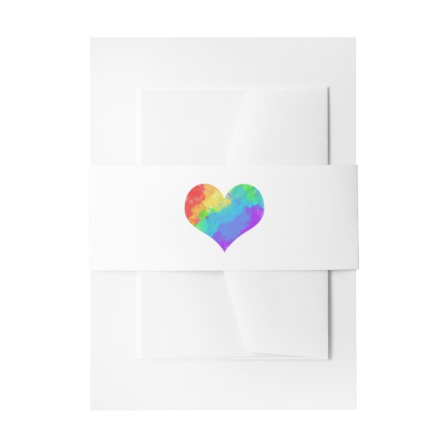 Bandeau De Faire-part Rainbow Paint Heart Lesbian Gay Mariage (Devant example)