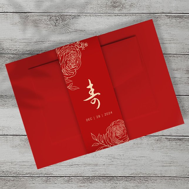 Bandeau De Faire-part Ranunculus longévité Anniversaire Belly Band Portr (Créateur téléchargé)