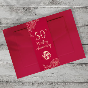 Bandeau De Faire-part Ranunculus Mariage Anniversaire Belly Band Portrai