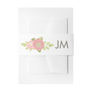 Bandeau De Faire-part Ranunculus Monogram Mariage floral