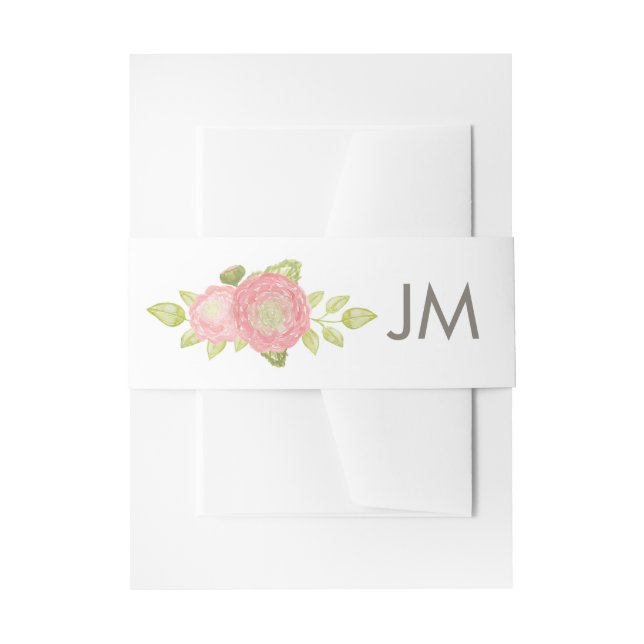 Bandeau De Faire-part Ranunculus Monogram Mariage floral (Devant example)