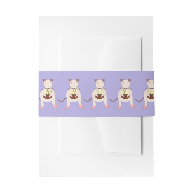 Bandeau De Faire-part Rat de Siamese avec gâteau d'anniversaire (Devant example)