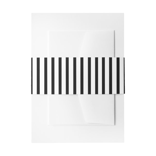 Bandeau De Faire-part Rayure fine pinstripe noir et blanc (Devant example)