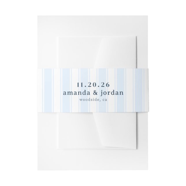 Bandeau De Faire-part Rayures Bleues Calmes (Devant example)