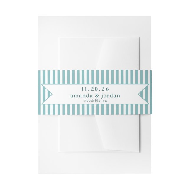 Bandeau De Faire-part Rayures de sarcelle sereine (Devant example)
