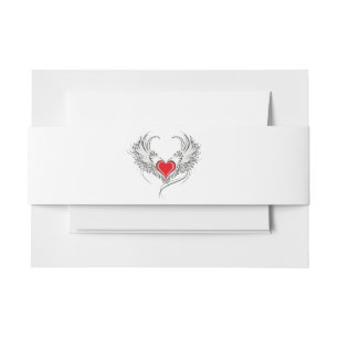 Bandeau De Faire-part Red Angel Coeur avec ailes