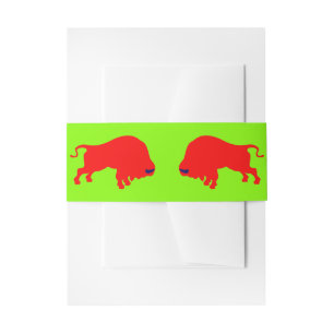 Bandeau De Faire-part Red Bulls Green Invitation Belly Bands