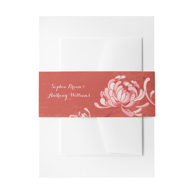 Bandeau De Faire-part Red Elegance Mariage floral unique (Devant example)