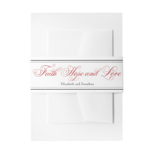 Bandeau De Faire-part Red Faith Home & Love Christian Mariage Belly Band