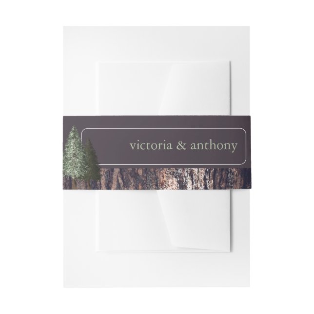 Bandeau De Faire-part Redwoods & Bark, Mariage rustique (Devant example)