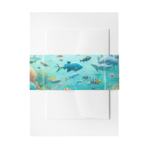 Bandeau De Faire-part Requins et poissons Aquatic Aquarium Mariage
