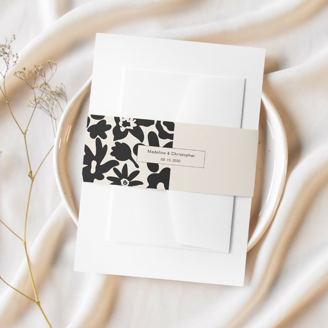 Bandeau De Faire-part Retro Elegant Floral Faire-part de mariage Belly B (Créateur téléchargé)