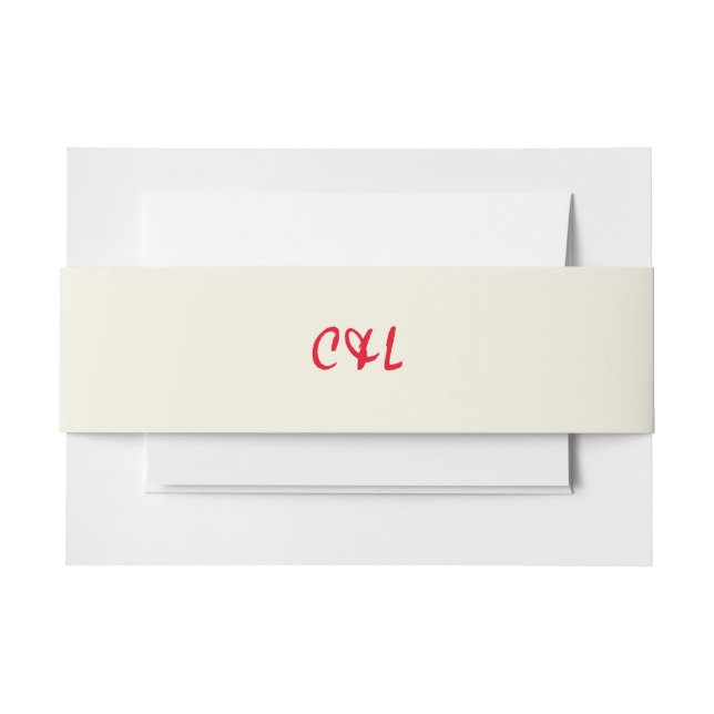 Bandeau De Faire-part Rétro manuscrit blanc (Devant Example)