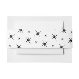 Bandeau De Faire-part Retro Vegas Black Stars Enveloppe Belly Band
