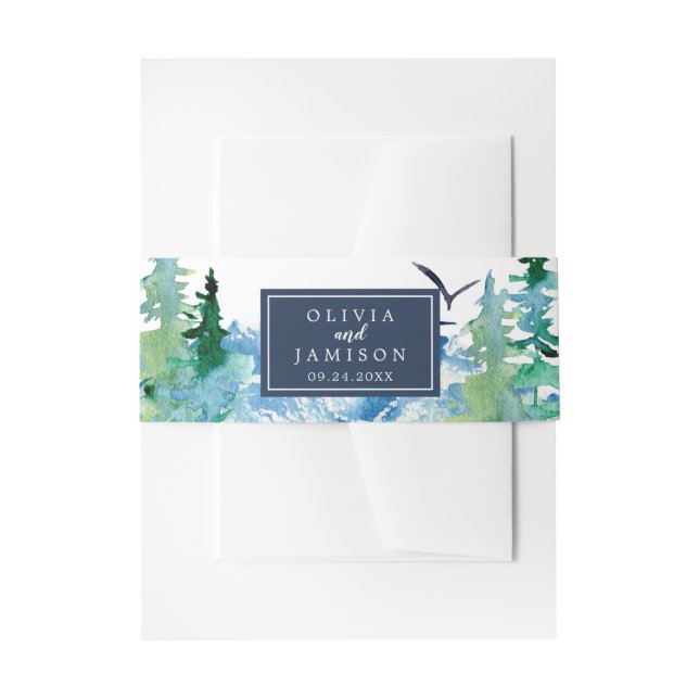 Bandeau De Faire-part Rocky Mountain Destination Wedding Belly Band (Devant example)