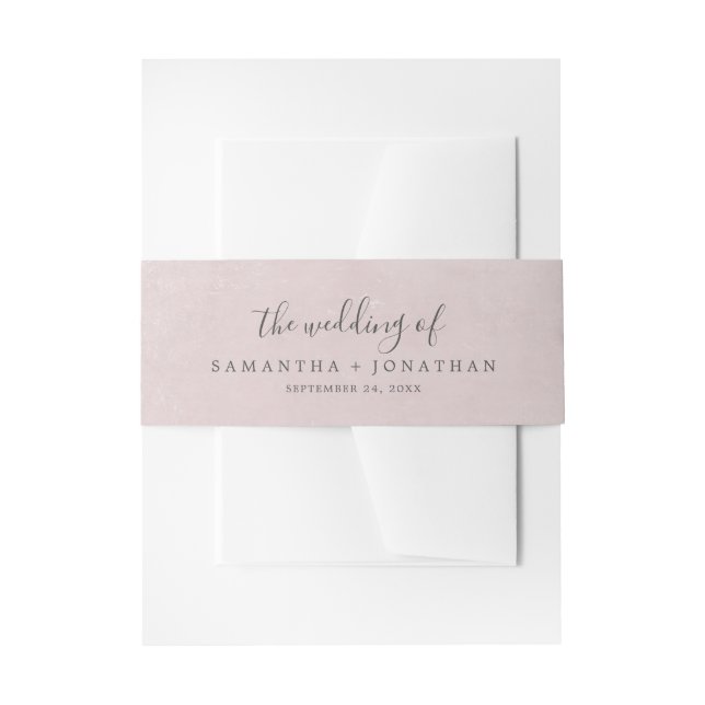 Bandeau De Faire-part Romance Pink Le Mariage De Invitation Belly Band (Devant example)