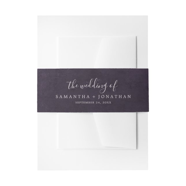 Bandeau De Faire-part Romance Plum Le Mariage De Invitation Belly Band (Devant example)