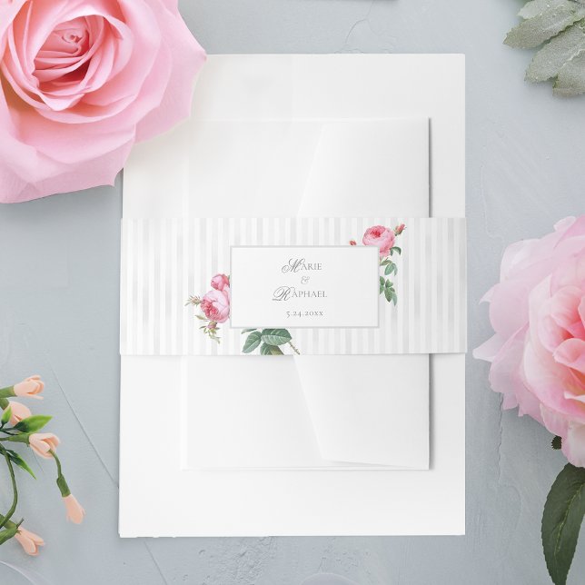Bandeau De Faire-part Romantic Chic French Rose Botanical Wedding (Créateur téléchargé)