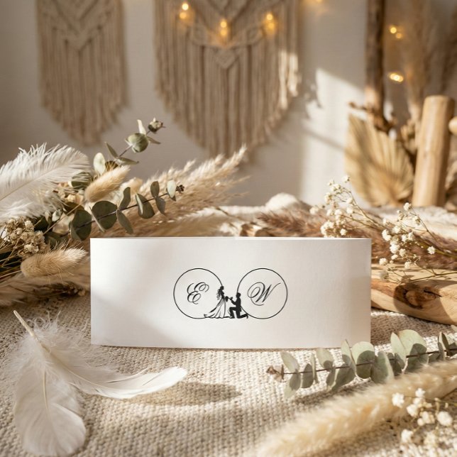 Bandeau De Faire-part Romantic Monochrome Silhouette (Créateur téléchargé)