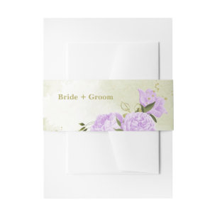 Bandeau De Faire-part Romantique fleurs violet vert mariage