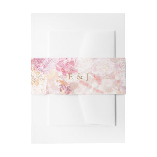 Bandeau De Faire-part Romantique Spring Rose Fleurs Mariage Belly Band