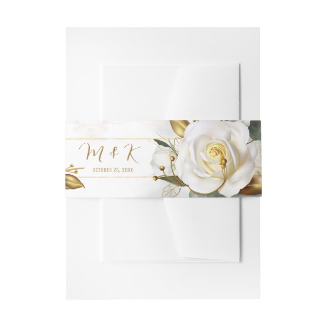 Bandeau De Faire-part Rose blanche Mariage floral romantique (Devant example)