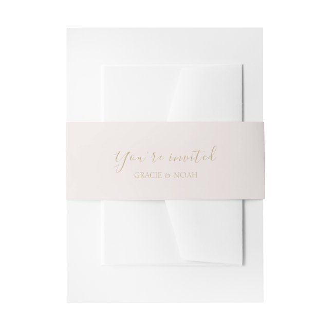 Bandeau De Faire-part Rose clair | Deux Mariage monogramme (Devant example)