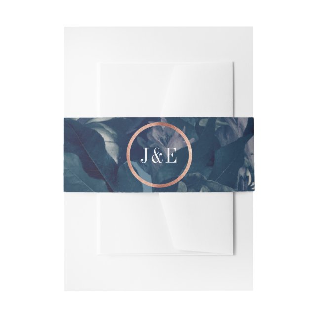 Bandeau De Faire-part Rose de la Marine Mariage Bouquet d'or (Devant example)