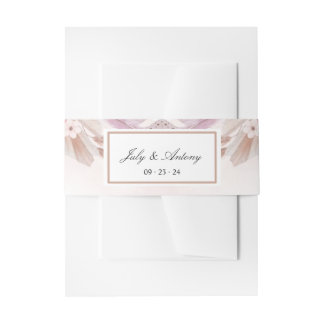 Bandeau De Faire-part Rose et Champagne Mariage Moderne Tendance