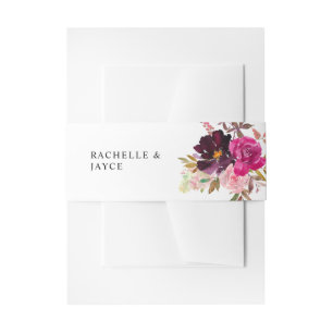 Bandeau De Faire-part Rose- Fleur chaude et brune et violette