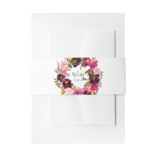 Bandeau De Faire-part Rose - Fleur chaude et brune et violette 2