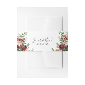 Bandeau De Faire-part Rose Floral Eucalyptus Mariage