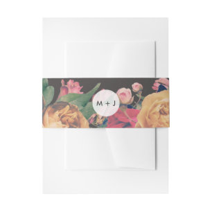 Bandeau De Faire-part Rose foncé Botanique Mariage pied