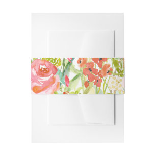 Bandeau De Faire-part Rose Garden Floral Mariage Belly Band