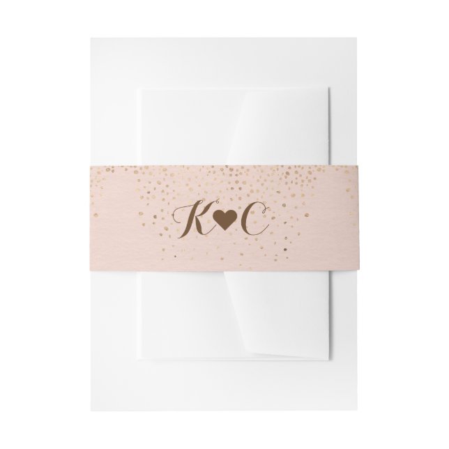 Bandeau De Faire-part Rose Gold Belly Band pour les invitations de maria (Devant example)
