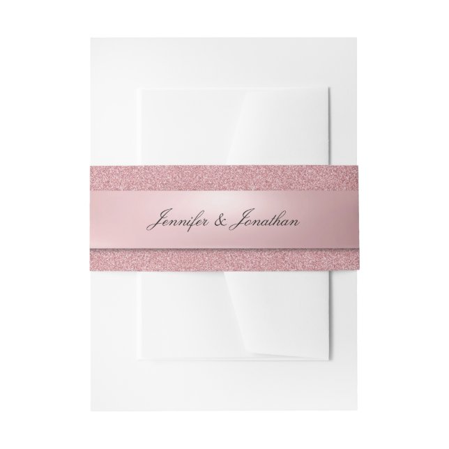 Bandeau De Faire-part Rose Gold Moderne Typographie Nom du script Popula (Devant example)