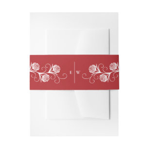 Bandeau De Faire-part Rose gothique moderne torréfier Crimson Mariage r