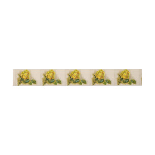 Bandeau De Faire-part Rose jaune Antique Vintage Imprimer Art