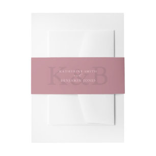Bandeau De Faire-part Rose moderne Dusty Monogramme minimaliste Mariage